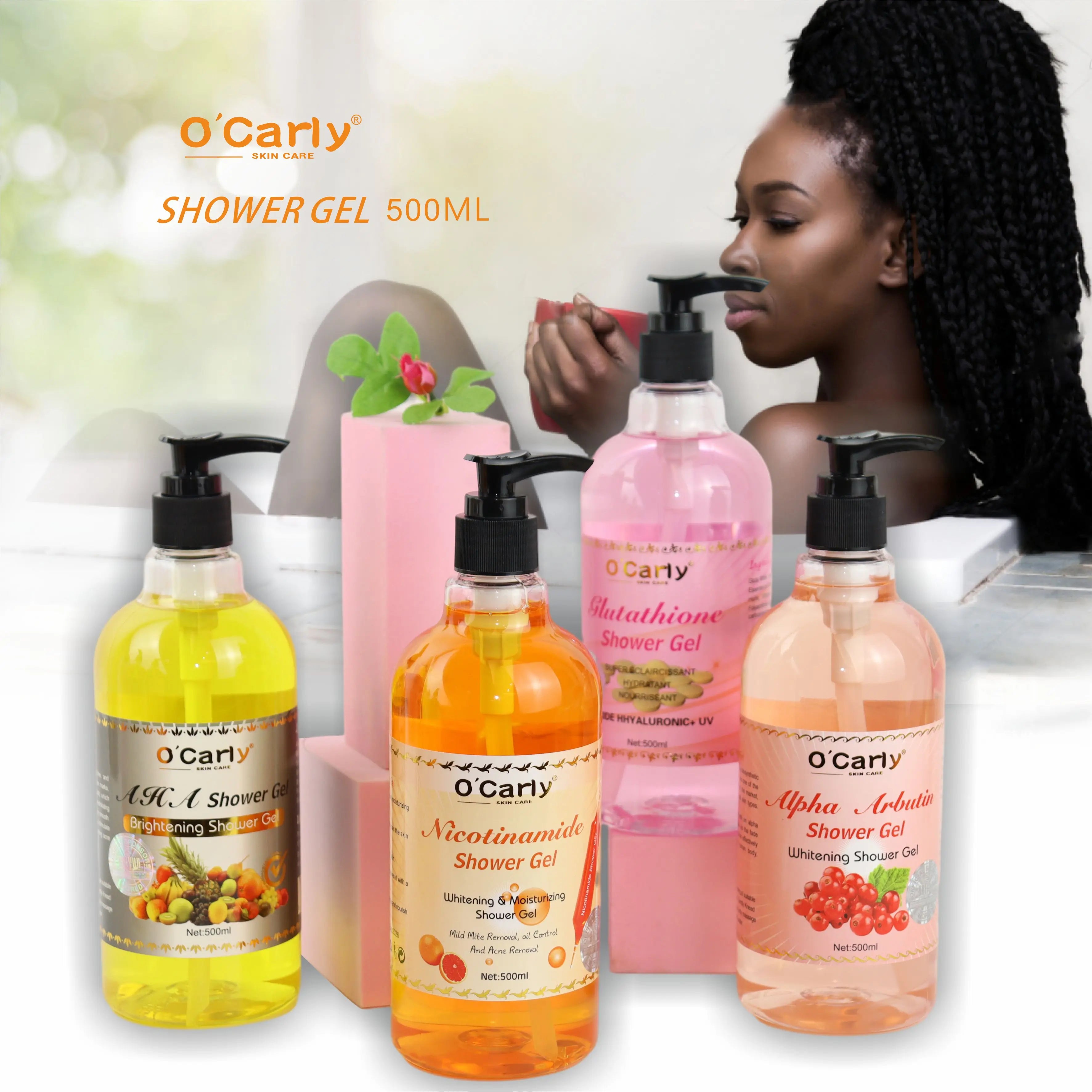 Private Label Custom Lightening Whitening Shower Cream Gel Bubble Bath Liquid Body Wash Moisturizing