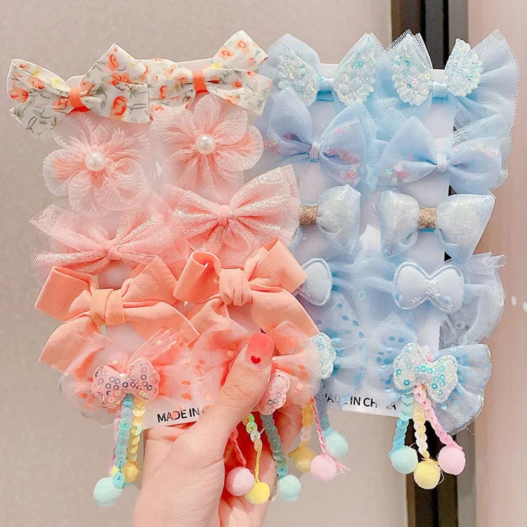 Baby Bow Hairpin 2022 New Summer Cute Princess Hairpin Girls New Design Bow Hair Clip Set