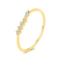 Korean Style Trendy 925 Sterling Silver Women's Engagement Ring with Zircon Stones Stackable Gold Plated for Party & Anniversary