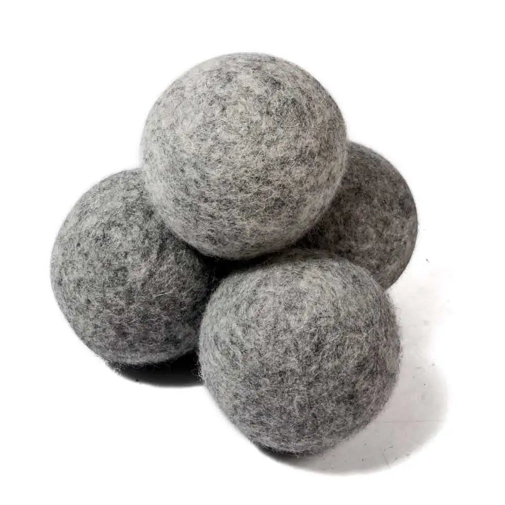 Customized 100% Natural Felt Ball Wool Dryer Balls (Shuojinxin) for Laundry Washing-White/Blue/Grey Colors Cotton Bag Packaging