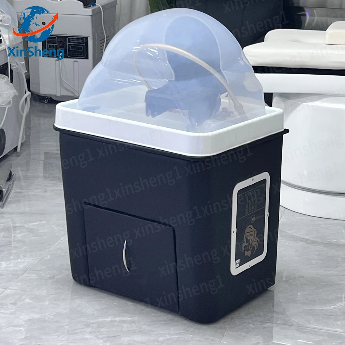 Modern Thai Style Spa Water Therapy Beauty Salon Barbershop PU Leather Shampoo Chair with 60L Storage Tank