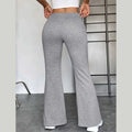 F230489 Clothing Manufacturers Custom Knitted Flare Leg Pants Fashion Wide Foot Casual Pants Women's Split Leisure Flared Pants
