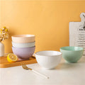 Factory Wholesale Modern Spring Summer Color Glazed Striped Embossed Cereal Bowls Ceramic Soup Noodles Bowl Stoneware Salad Bow