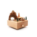 Popular Christmas Wooden Engraved Carousel Music Box Children's Crafts Creative Birthday Gifts Craft Supplies