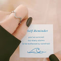 Silver Plated Simple Design Finger Ring for Women Wave Opening Adjustable Simple Fashion Zirconium Inlaid Female Tail Ring