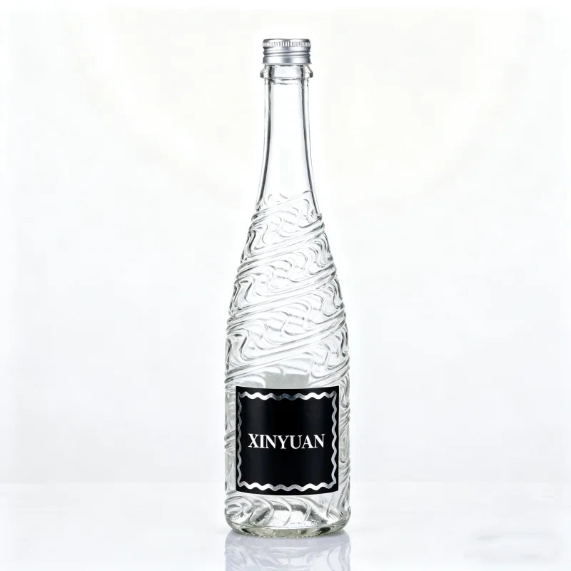 Fancy Rum Bottle White Frosted Vodka Bottle 375ml 500ml 700ml 750ml With Cork Stopper
