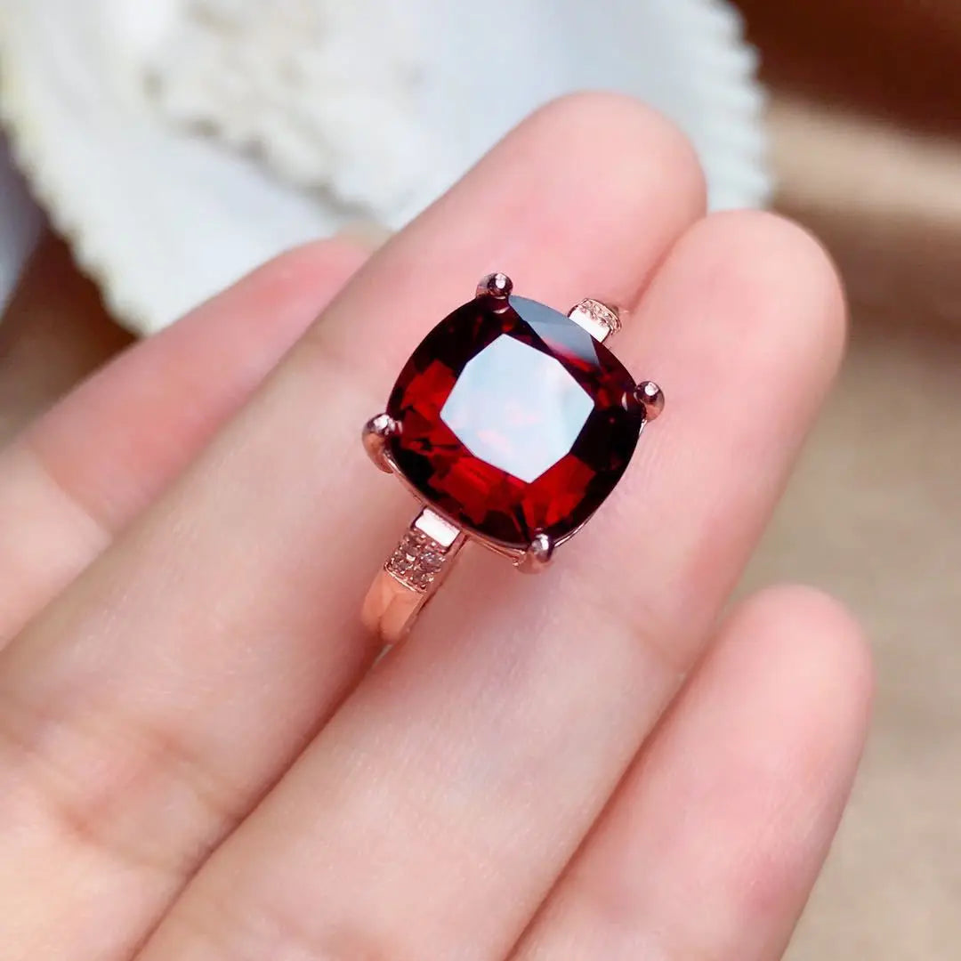 Mujer Del Anillo Natural Stone Garnet Gem Jewelry Women Rings Adjustable Garnet ZIRCON Seals Rings Gem Rings Gift