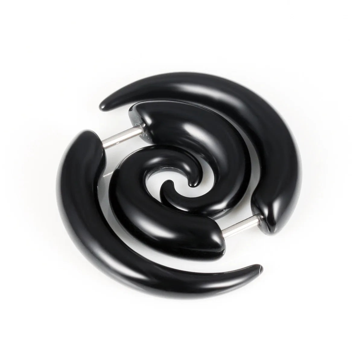 Fashion Punk Black Bull Horn Snail Shape Earrings for Men Women Party Jewelry Gifts