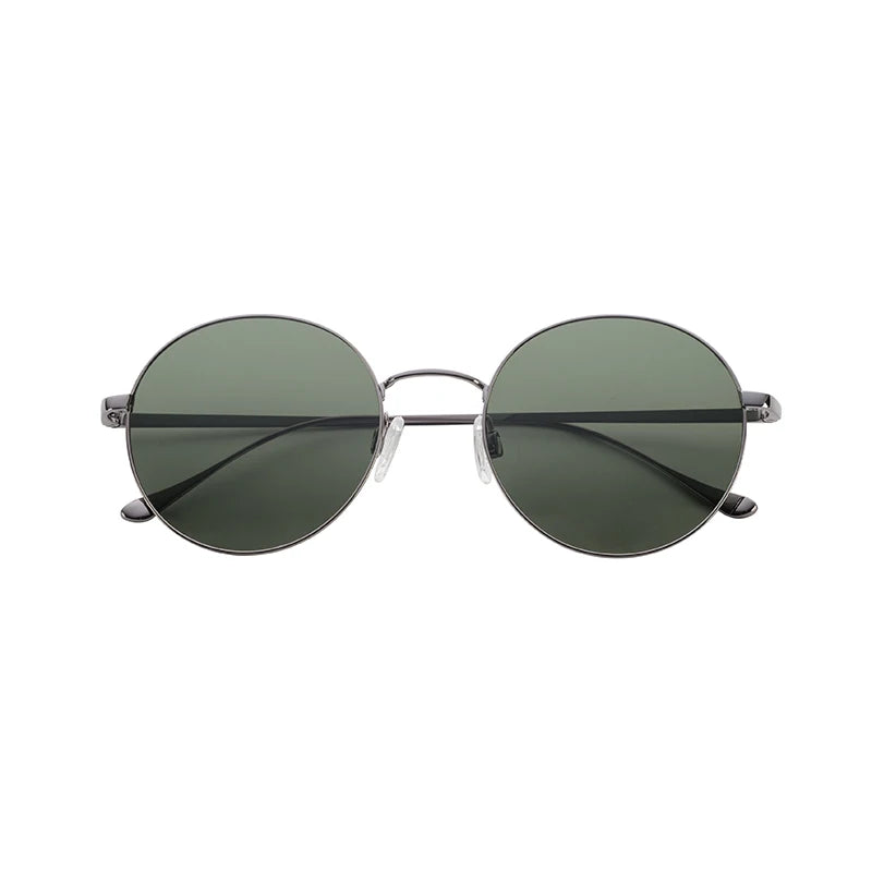 Retro Round Unisex Men Pure Titanium Frames Polarized Sunglasses
