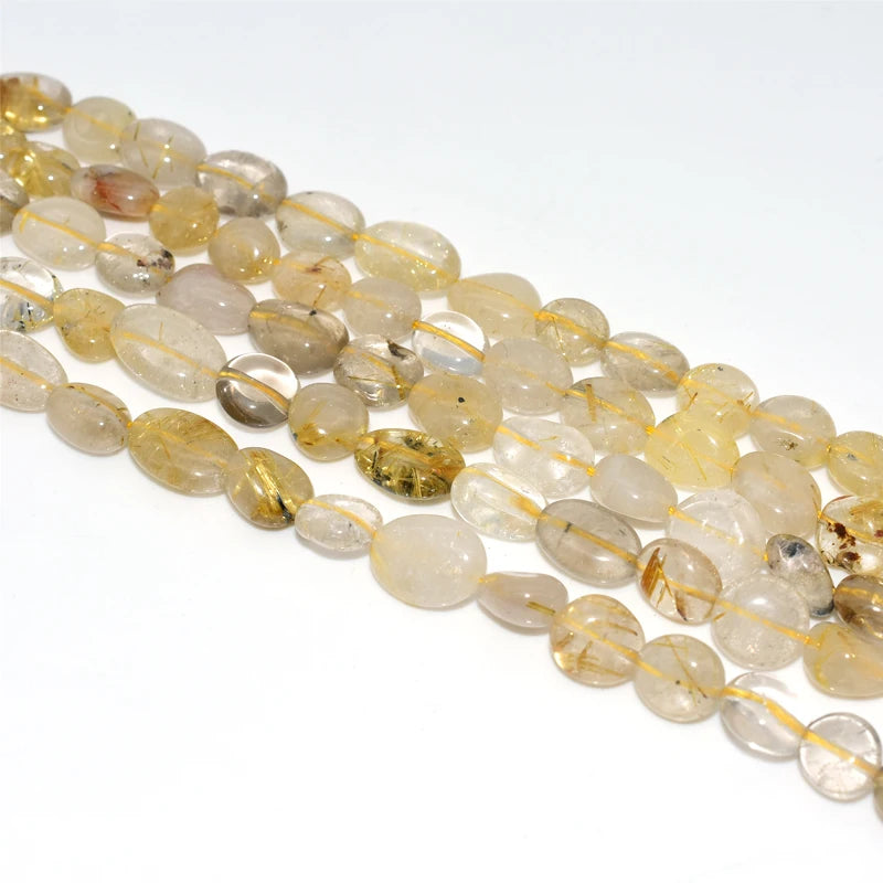 Wholesale 6*8/8*10mm Natural Golden Hair Quartz Loose Gemstone Beads DIY Jewelry
