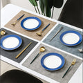 Ychon Simple Rectangular PU Leather Dining Placemats Wipeable Washable Easy to Clean Heat-insulating Table Mats