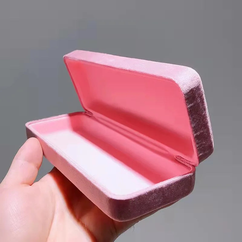 Newest Pink Sunglasses Luxury Case Custom Logo Box Pouches 2022 Fashion Square Round Spectacle Case Sunglasses Packing