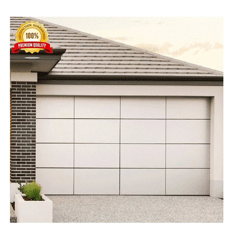 Modern Automatic Insulated Sound Insulation 9x8 Feet Composite Finished Garage Door Alucobond Sectional Design Digah Security