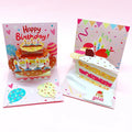 Chocolate Cake 3D Pop up Birthday Card for Men Women Kids Offset Printed Thick Card with Envelopes & Note Tags DIY