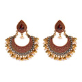 Women's Golden Bohemian Style Pearl Indian Bollywood Chandelier Vintage Drop Earrings Gold Plating Zinc Alloy Bell Shape Wedding