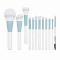 Navy Blue Private Label Makeup Brush Set Professional Vegan Custom Blue Makeup Brushes