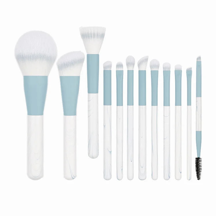 Navy Blue Private Label Makeup Brush Set Professional Vegan Custom Blue Makeup Brushes