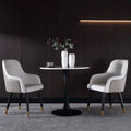 Italian Luxury Design Modern Leather Dining Armchair with Steel Frame for Home Office Entry Villa Use