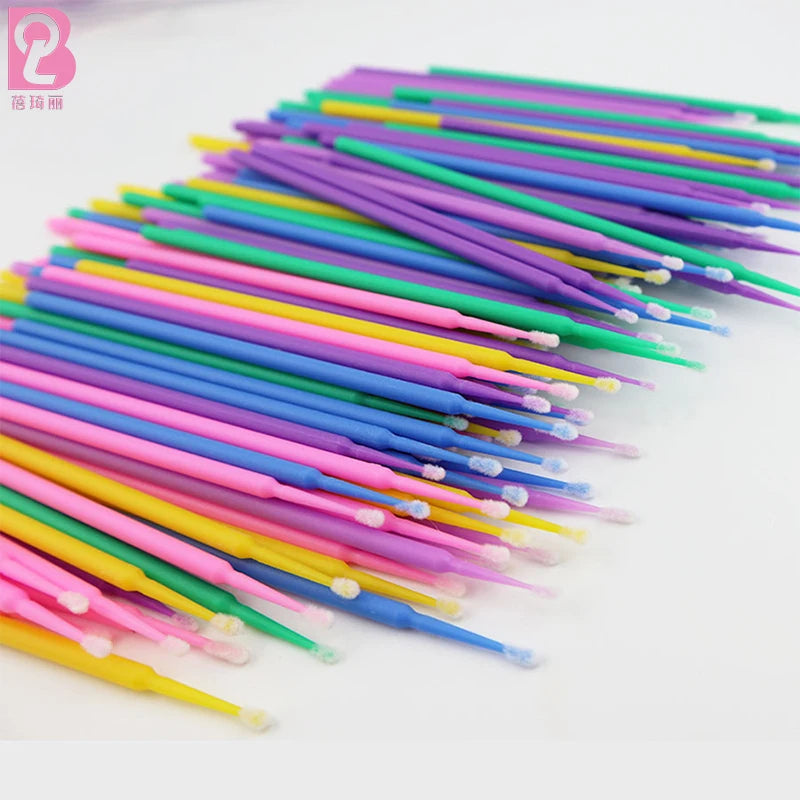 Beiqili 100Pcs Disposable Micro Applicators Touch Paint Brushes Flocked NYLON 10CM Beauty Personal Care Product
