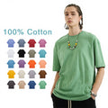 Custom Men's Summer Oversized Acid Washed T-Shirt Heavyweight 100% Cotton Vintage Style Solid Pattern Short Hoodies Sweatshirts