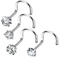 GZN Body Piercing Jewelry ASTM F136 Titanium Fashion Jewelry CZ Prong Set Nose Rings Piercing Jewelry