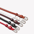 JULUNGenuine Leather Belts Custom Leather Belt Belts for Women Multi-color With Matte Silver Buckle Slim Vintage Waist Accessory