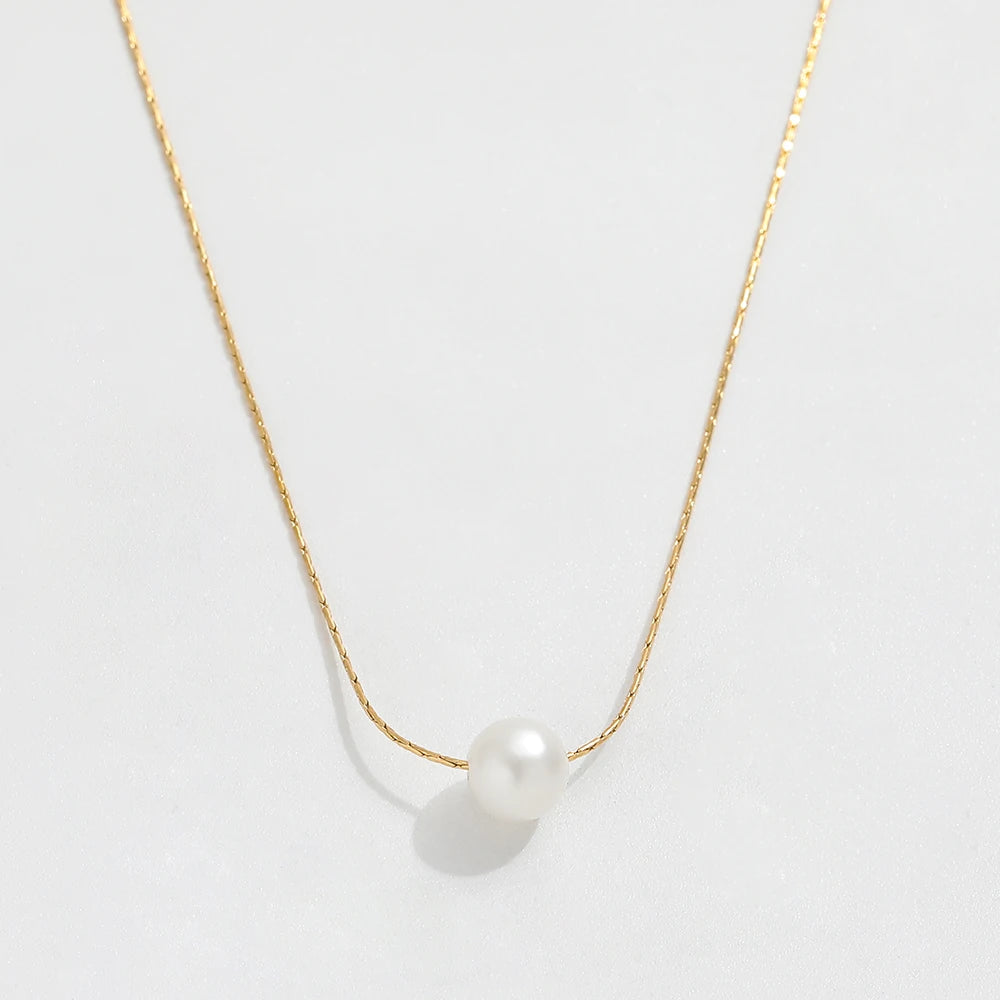 Joolim Jewelry Gold Plated Fresh Water Pearl Pendant Daity Chain Necklace Stainless Steel Jewelry Wholesale
