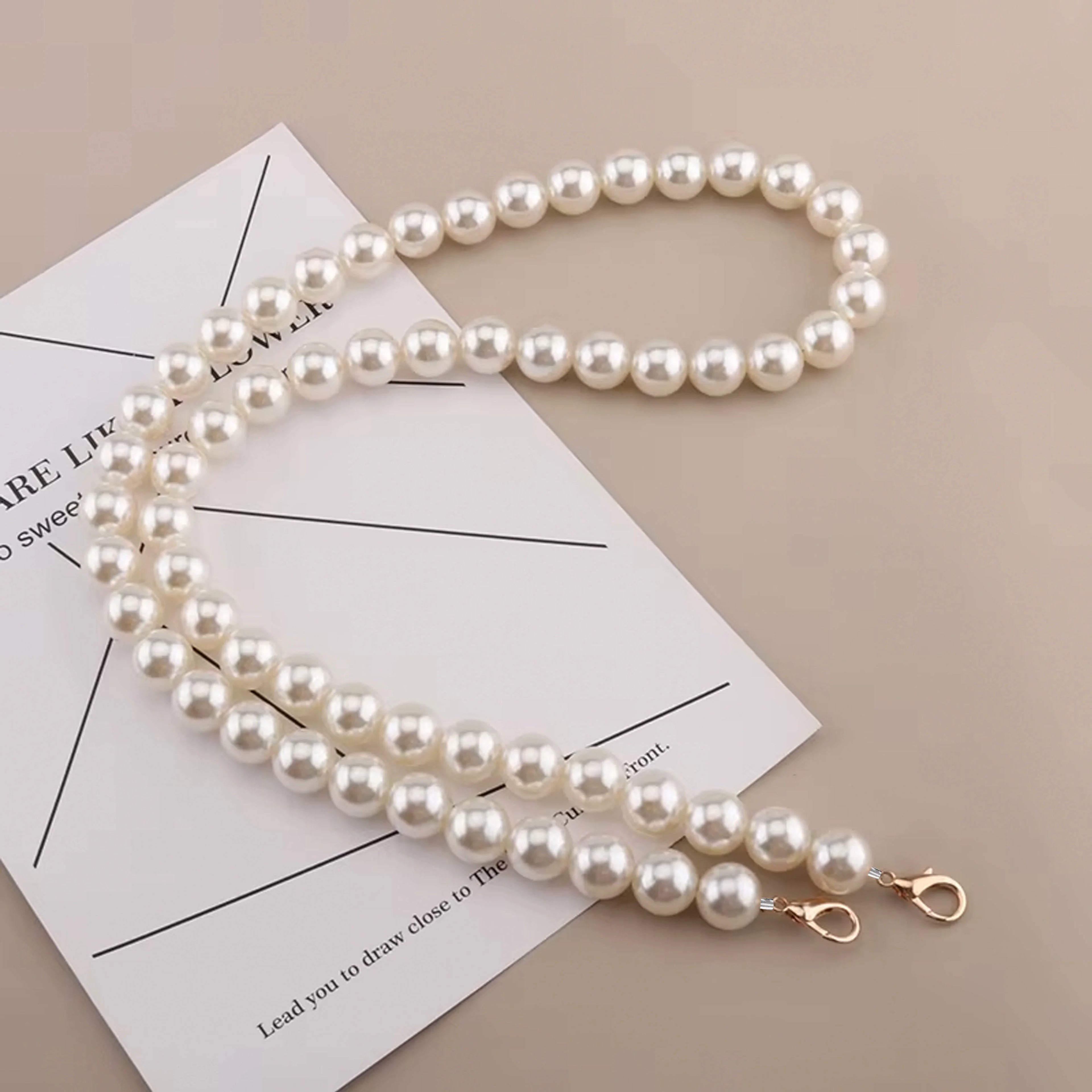 Diameter 20mm High-quality Pearl Bag Chain New Chain Bag Strap Pearl Chain Optional Hand-held Pearl Bag Belt Phone Strap