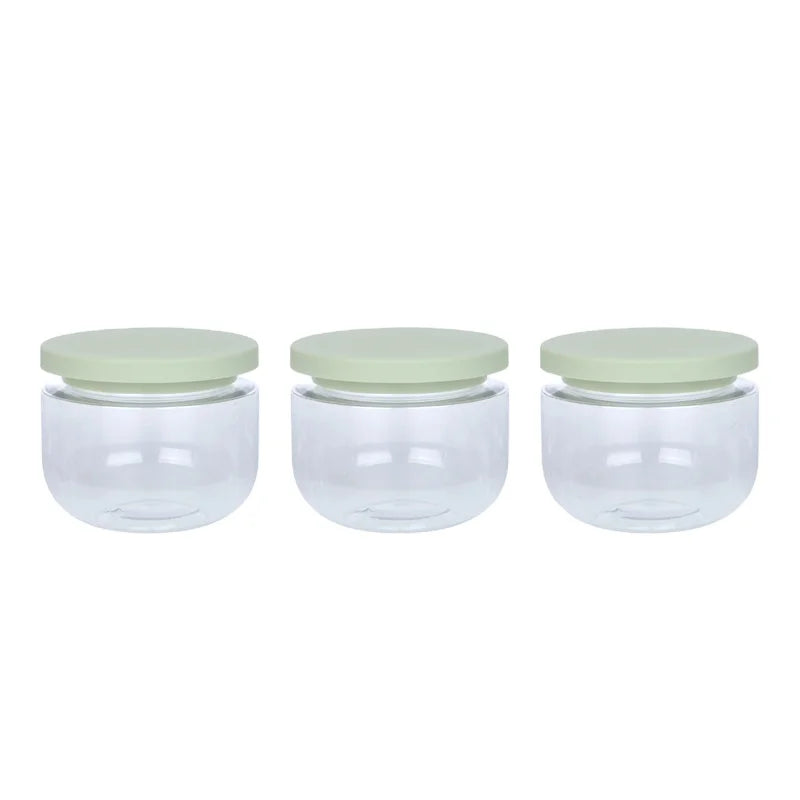 Cosmetic Packaging 250ml Clear Empty Plastic Cream Jar Facial Cream Pot Body Scrub Cosmetic PET Plastic Container With Green Lid