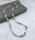 Colorful Emerlaid Beads Macrame Birth Natural Amethyst Necklace Trendy Stainless Steel Jewelry