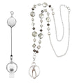 Wholesale Jade Beaded Box Chain Key Fashion ID Badge Lanyard Holder Necklace with Retractable Reel for Anniversary