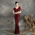 16582# Polyester Thread Fringe Bead Fishtail Banquet Elegant Temperament Annual Party Hosted Car Model Evening Dress Female