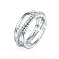 Classic CZ Cubic Zirconia Silver Rings Jewelry Women Diamond Engraved Wedding Bands 925 Silver Jewelry