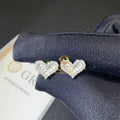 Wholesale Price Hip Hop Iced Out Style Earrings Jewelry 925 Silver Vvs1 Moissanite Diamond Heart Shape Stud Earrings Man Gift