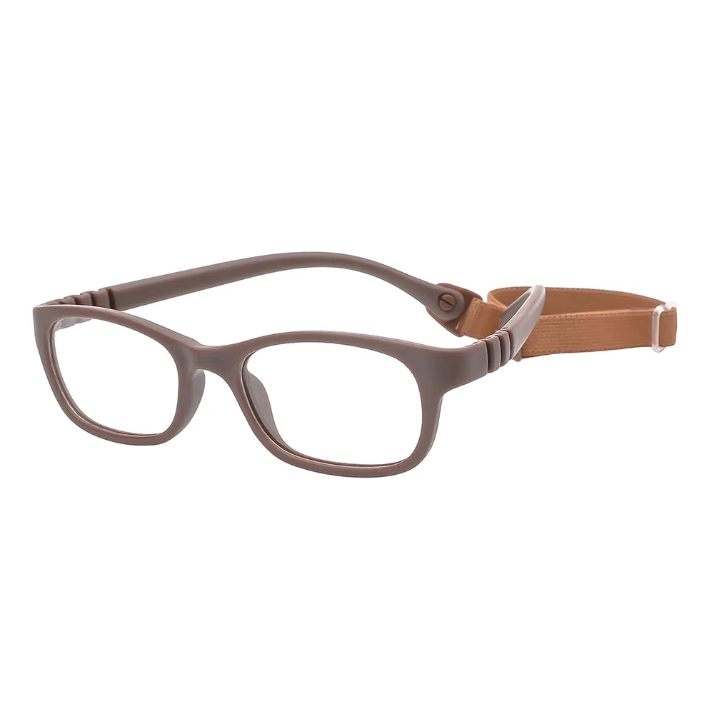 High End Children Safty Flexible Cheap Eyeglasses Frame with Strap Fashionable Soft Rubber Kids Glasses Optical Eyewear Frame