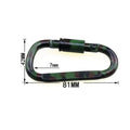 8cm Camouflage Aluminum D-Ring Shape Locking Carabiner Keychain with Laser Logo Climbing Hooks