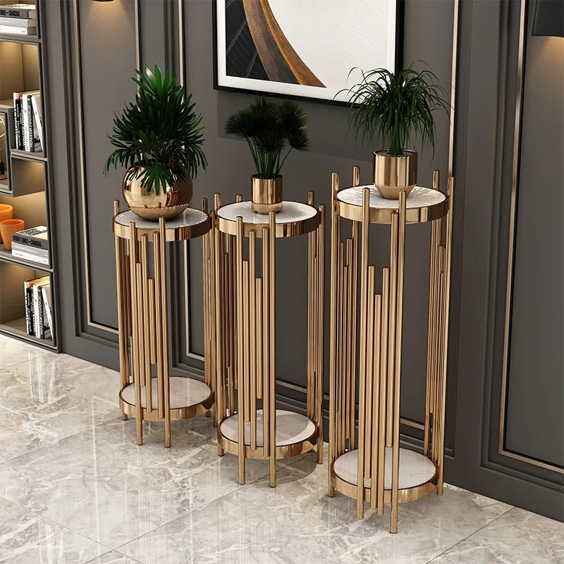 Luxury Wedding Decoration Metal Marble Flower Shelf Fashion Nordic Style Metal Flower Display Stand