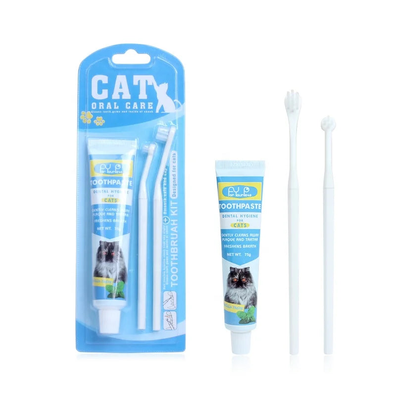 Factory Wholesale Blister Card Packaging 3 in 1 Pet Dental Care Dog Cat Toothbrush Set for Pet
