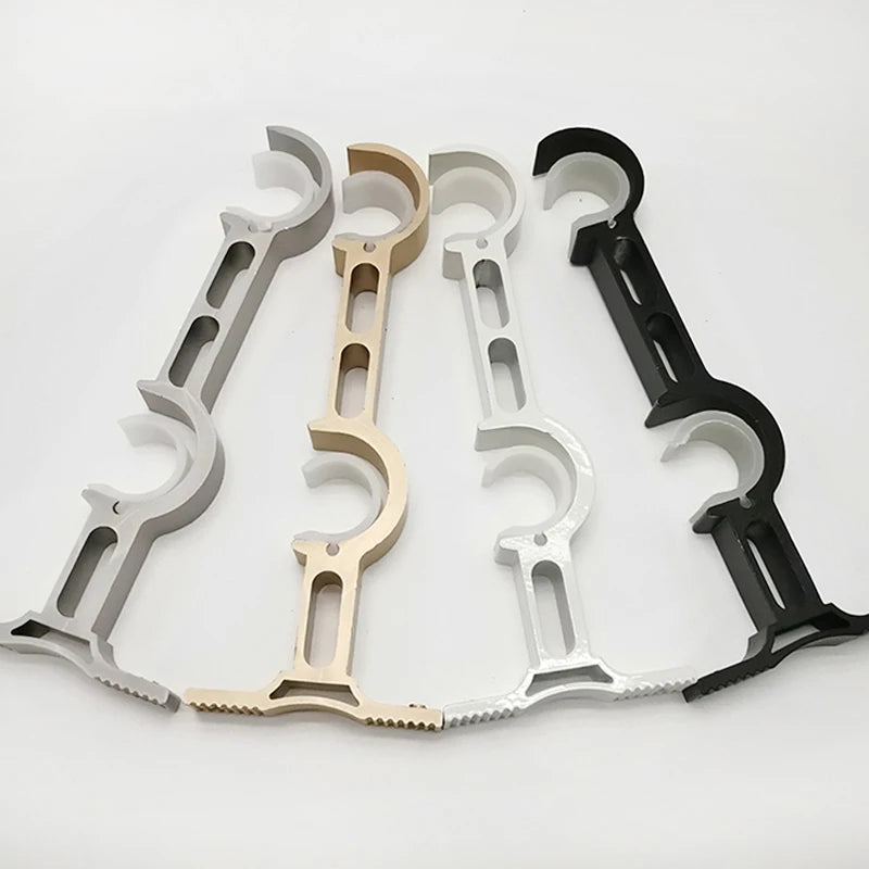 Modern Curved Double Rod Curtain Bracket Thickened Design Metal Wrought Iron Construction Easy Installation Customizable Length