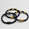 BMZ 2025 Latest Style Skull Gold Bracelet 316L Stainless Natural Agate Beads Bracelet MegaBDM