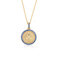 Religious Jewelry Gold Plated 925 Sterling Silver Cubic Zircon Virgin Mary Medals Pendant Necklace for Women Men Wholesale