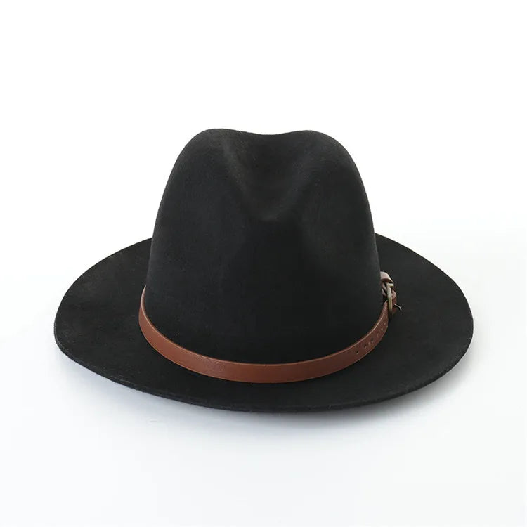 X1242 Unisex 100% Wool Fedora Jazz Hat Casual Outdoor Style Elegant Image Cap for Men and Women