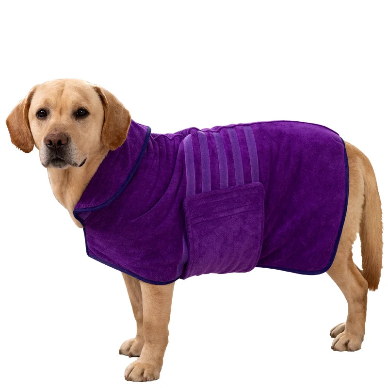 Microfiber Dog Cleaning Drying Coat Dog Bathrobe Absorbent Puppy Pet Drying Bath Towel