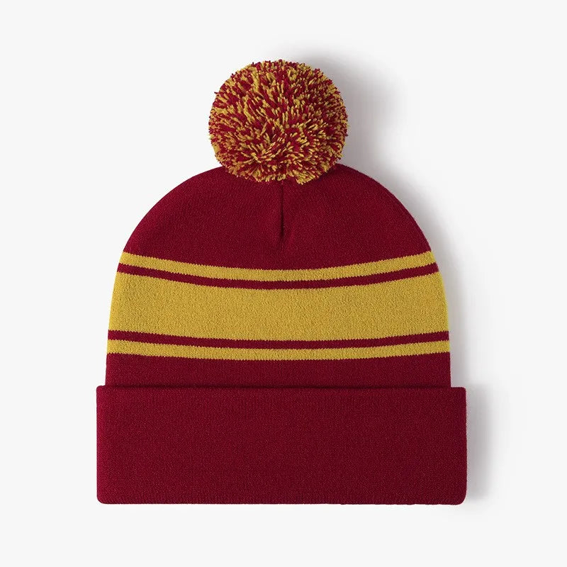 Wholesale Jacquard Logo Plain Street Knit Hats Sport Custom Red Beanie Hat