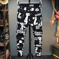 Men's Trendy Letter Printed Pants Korean Style Slim Fashion Small Feet Casual Jeans Non-mainstream Personality Denim Jeans
