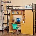 School Dormitory Furniture Bunk Beds With Stair for Students and Single Bunk Bed With Desk Combination Underneath