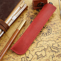 Personalized Solid Color Leather Case Handmade Custom Pen Pouch Protective Cover