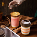 2024 Wholesale Design Matte Reusable Custom Logo Porcelain Cappuccino Mug Ceramic Coffee Cup With Lid