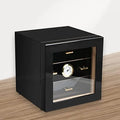 Cigar Humidor Tempered Glass with Front Mounted Hygrometer and Humidifier Cedar Wood Lined and 3 Layer Drawers