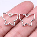 Charms Hollow Butterfly Tibetan Silver Color Pendants Antique Jewelry Making DIY Handmade Craft
